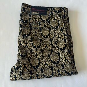 Black and gold skinny pants